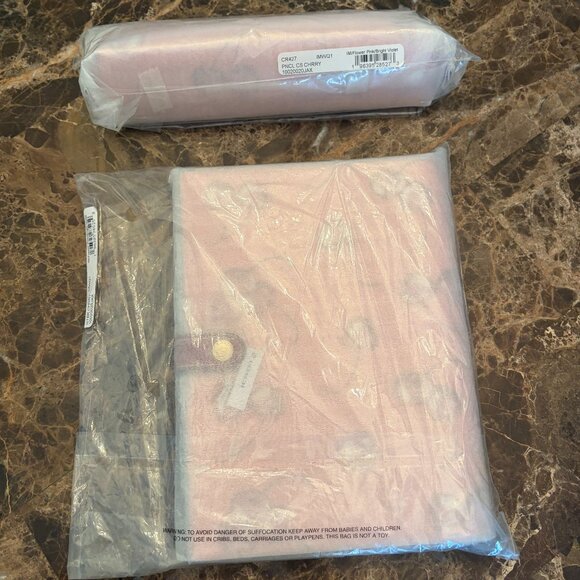 NWT Coach Notebook and Pencil Case Set in Pink Cherry Print - Picture 2 of 7